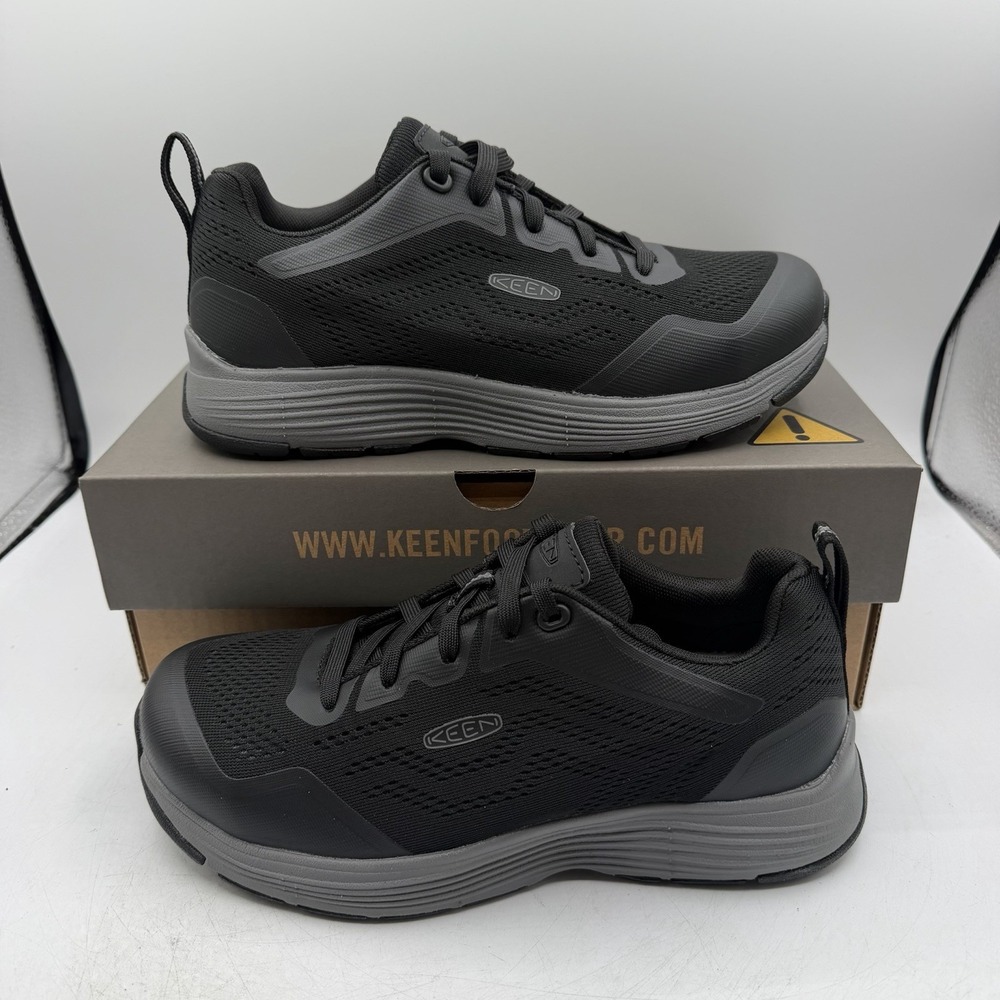 KEEN Sparta II ESD Work Shoes Womens Sz 8 M Steel Grey/Black Sneakers Safety Toe